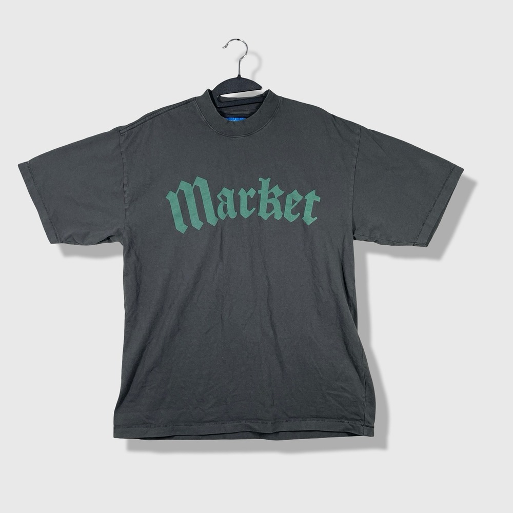 Market x Smiley T-Shirt Mens Large Black Streetwear Graphic Script Logo Tee